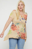 Multi-colored Watercolor Flower Print Tunic