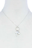 Fashion Chic Cross And Leaf Pendant Necklace