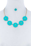 Fashion Cute Multi Tender Flower Necklace And Earring Set