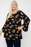 Floral, Bubble Sleeve Tunic