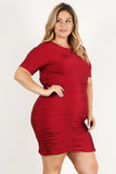 Plus Size Solid Bodycon Mini Dress