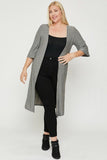 Plus Size Two Tone Knit Cardigan