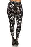 Plus Size Abstract Print, Full Length Leggings In A Slim Fitting Style With A Banded High Waist