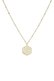 Fashion Pearl Wraps Hexagon Pendant Necklace