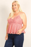 Plus Size Lace Sleeveless Top