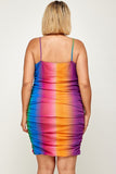 Plus Size Rainbow Ombre Print Cami Dress