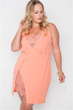 Plus Size Lace Detail Bodycon Mini Dress