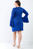 Plus Bell Long Sleeve Mini Dress