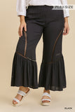 Wide Leg Elastic Waist Lace Tape Pants