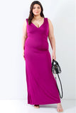 Plus V-neck Sleeveless Maxi Dress