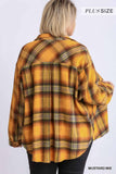 Plaid Collar Button Down Overshirt With Front Pockets